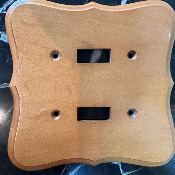 Set of Vintage Colonial Wooden Light Switch Plates - Quad, Double, & 4 Single - Picture 3 of 14